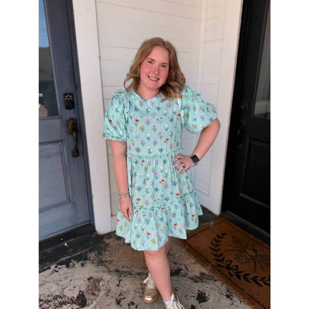 NEW BEESON RIVER frilly feels dress in light blue